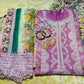 Pink chikan Kari - unstitched