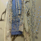 Sky blue dress from kalamkari brand - unstitched