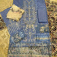 Sky blue dress from kalamkari brand - unstitched