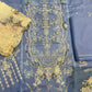 Sky blue dress from kalamkari brand - unstitched
