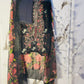 Black grey Shafon embroidery suit - unstitched