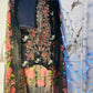 Black grey Shafon embroidery suit - unstitched