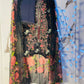 Black grey Shafon embroidery suit - unstitched